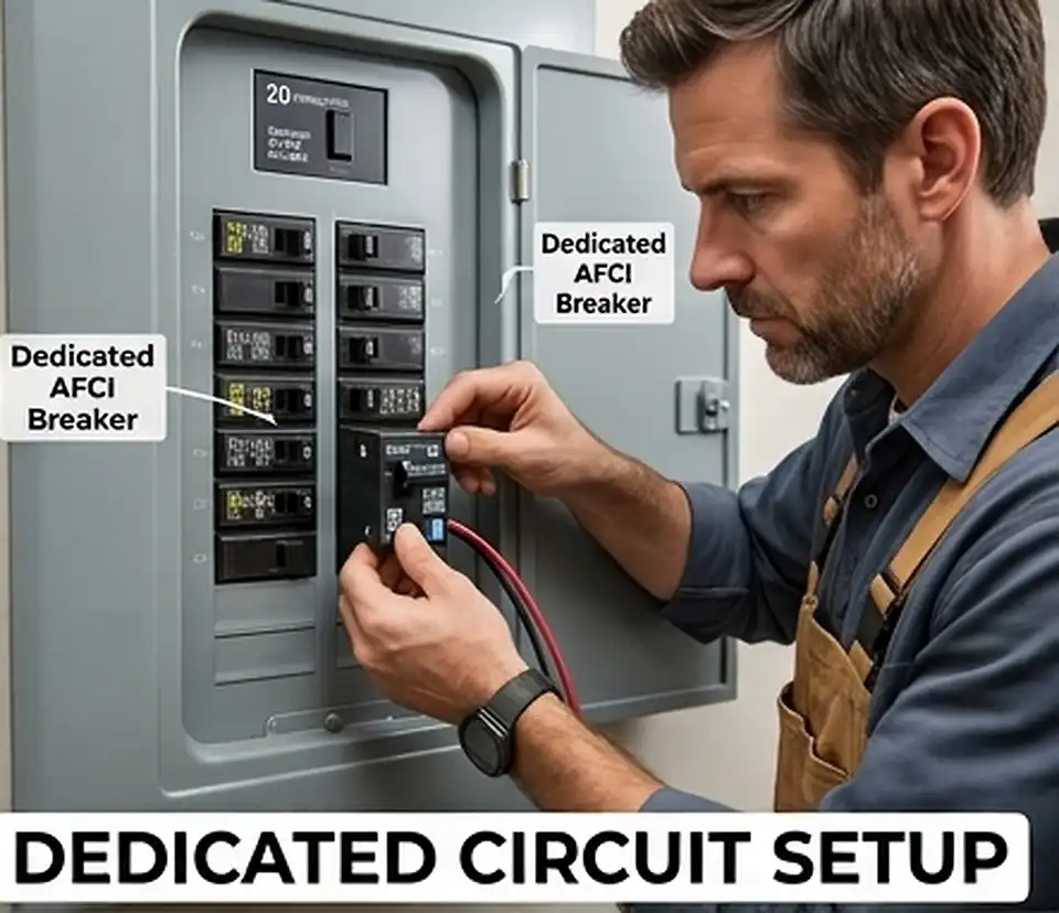 Power Source Dedicated Circuit, Grounding, and AFCI