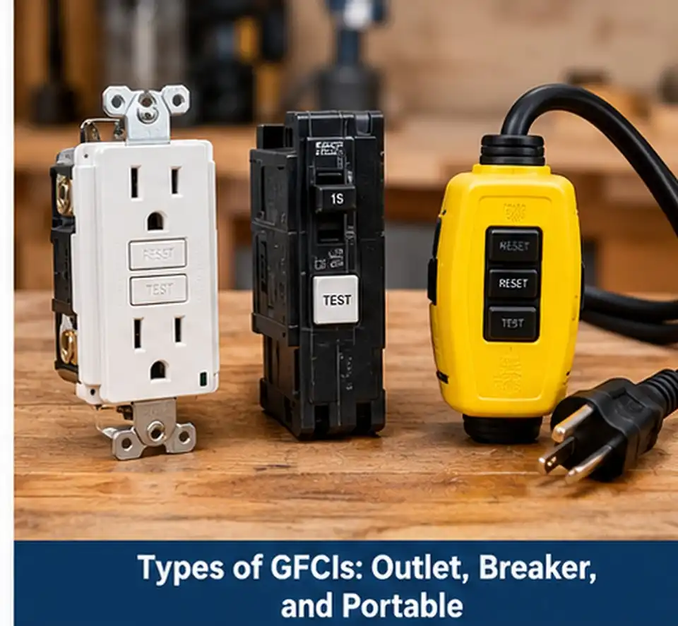 Types of GFCIs Outlet, Breaker, and Portable